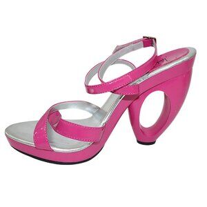 LUICHINY BRIGHT DELIGHT Hot Pink Platform Ankle Strap Sandals COUT-OUT Heels 8
